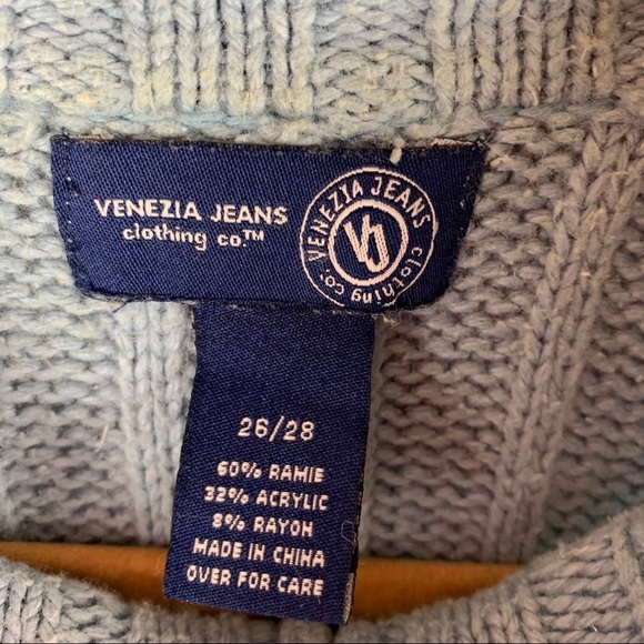 Venezia Jeans light Blue Full Zip Sweater Sz 26/28 - Picture 8 of 9